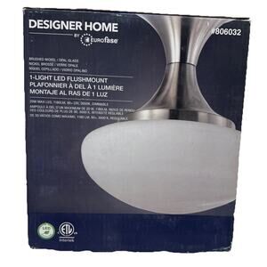 Flush Mount Light Brushed Nickel Designer Home LED 806032 {C8}